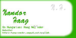 nandor haag business card